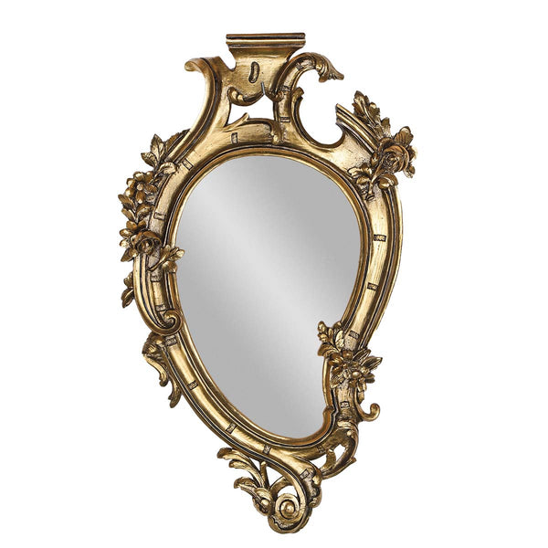 French Rococo Gold Shield Mirror - Heart