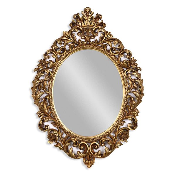 Ornate Oval Rococo Gold Mirror - Classic French style