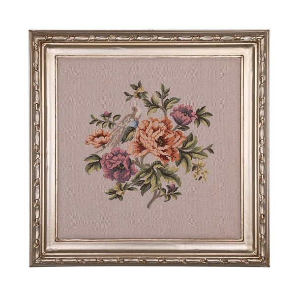 Floral Gobelin Tapestry, champagne color frame- Code 023