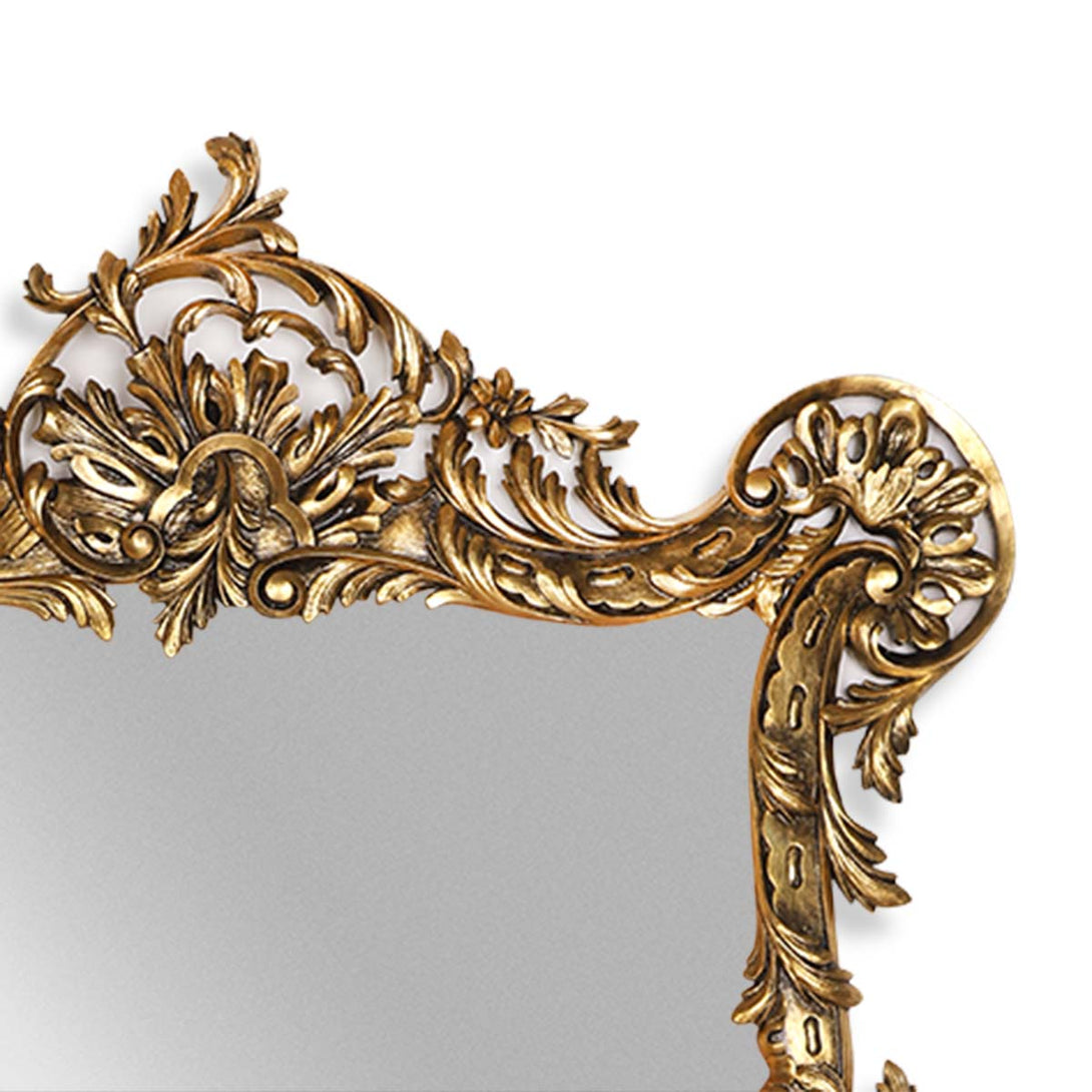 Rococo Rectangular Gold Mirror - Classic French style focus right side
