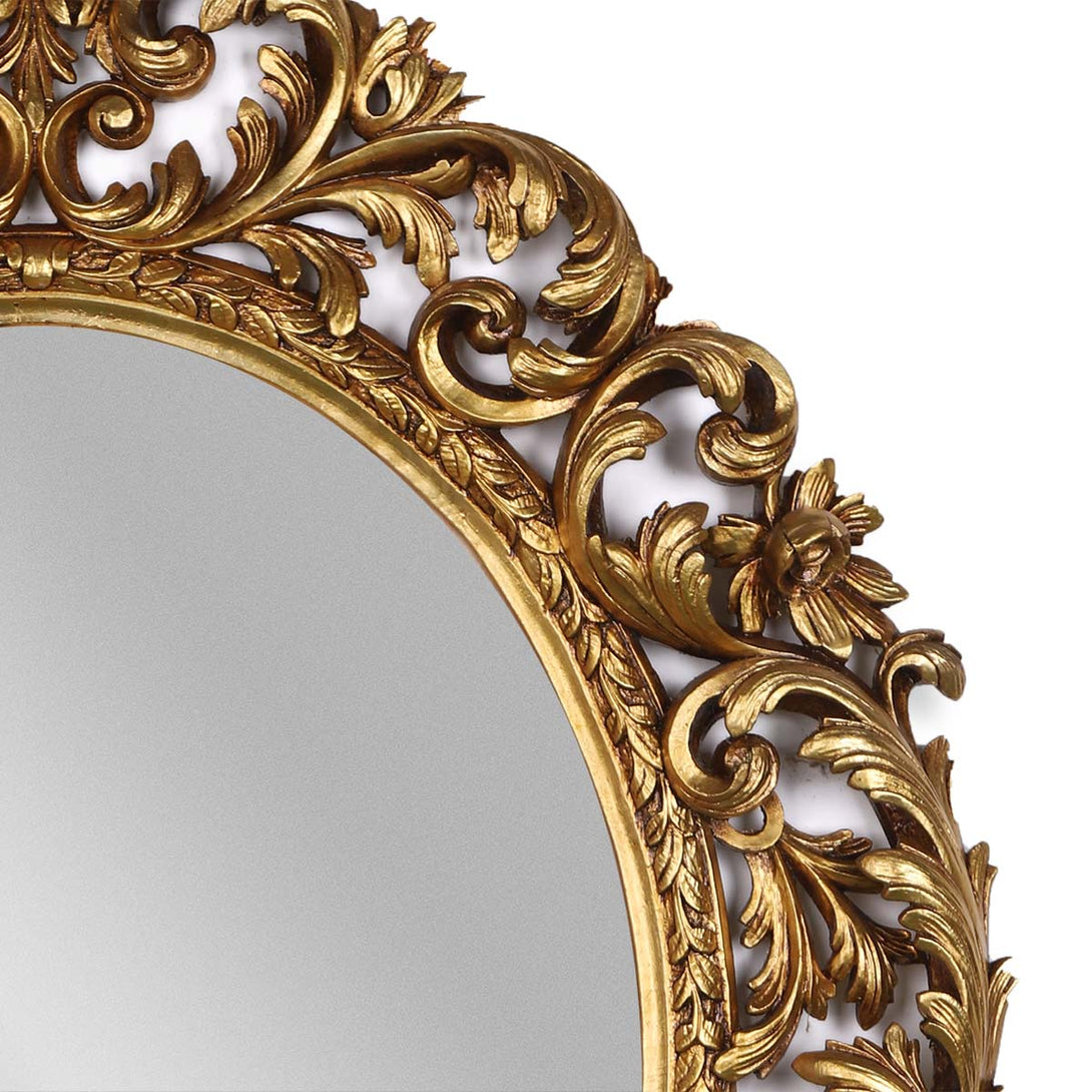 Ornate Oval Rococo Gold Mirror - Classic French style focus right