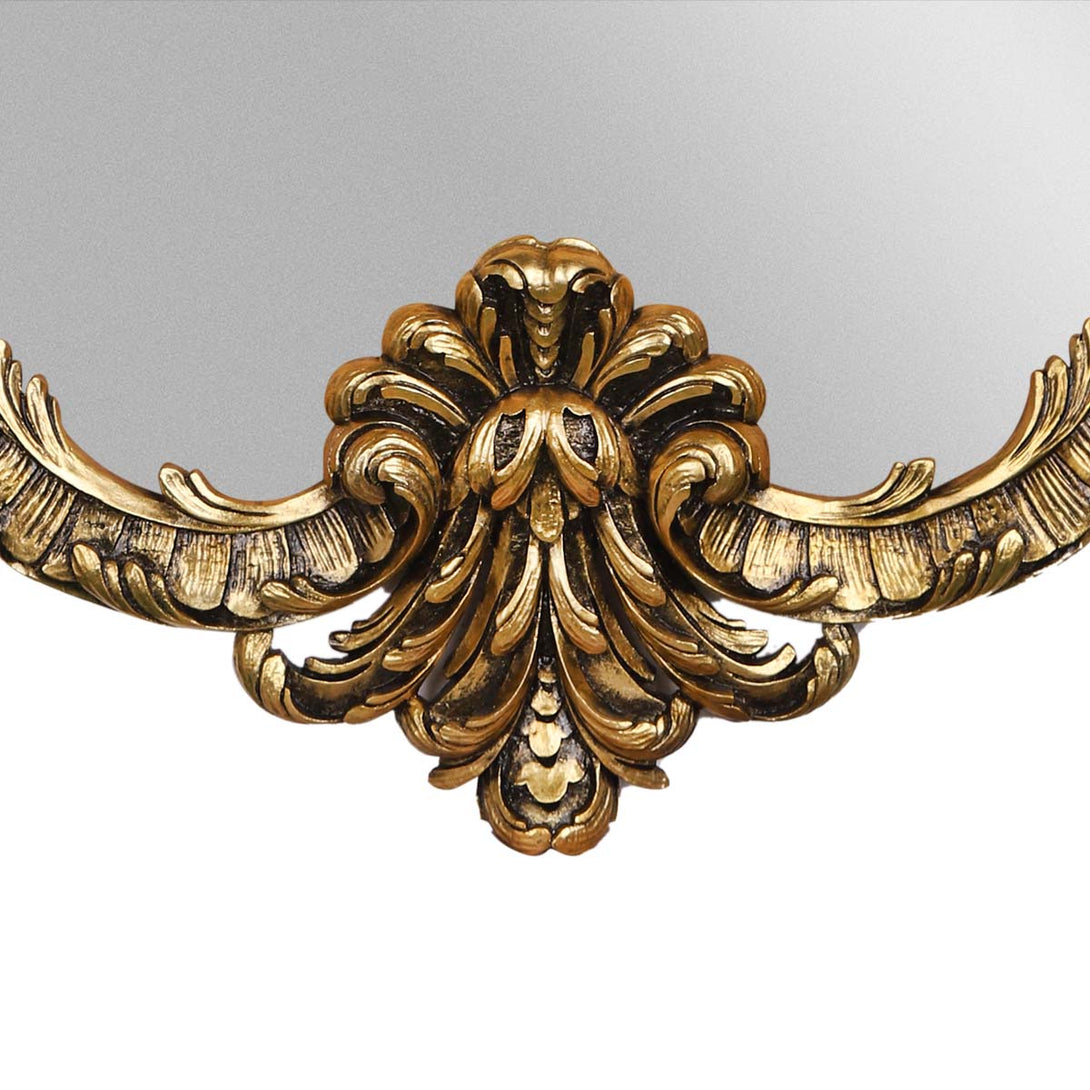 Baroque Gold Wall Mirror - Arch French  focus bottom 
