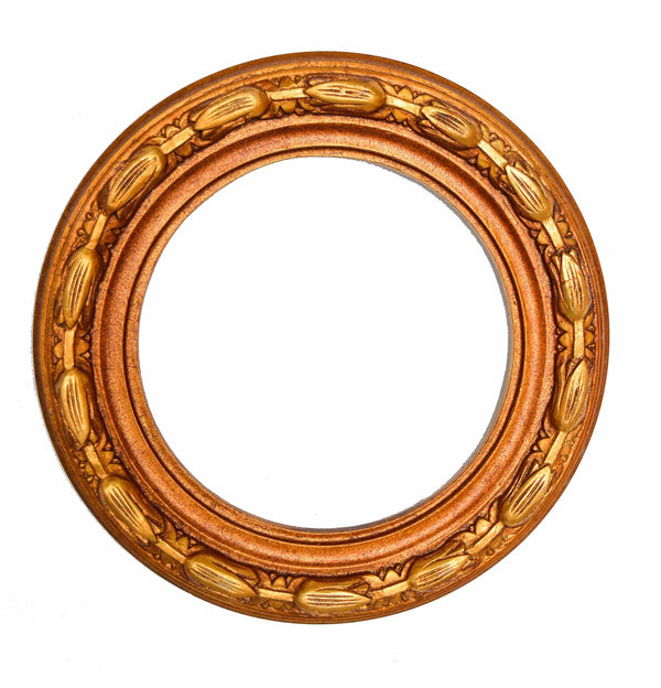 Handcrafted Antique Gilded Circular Frame - KAMAL HANDMADE