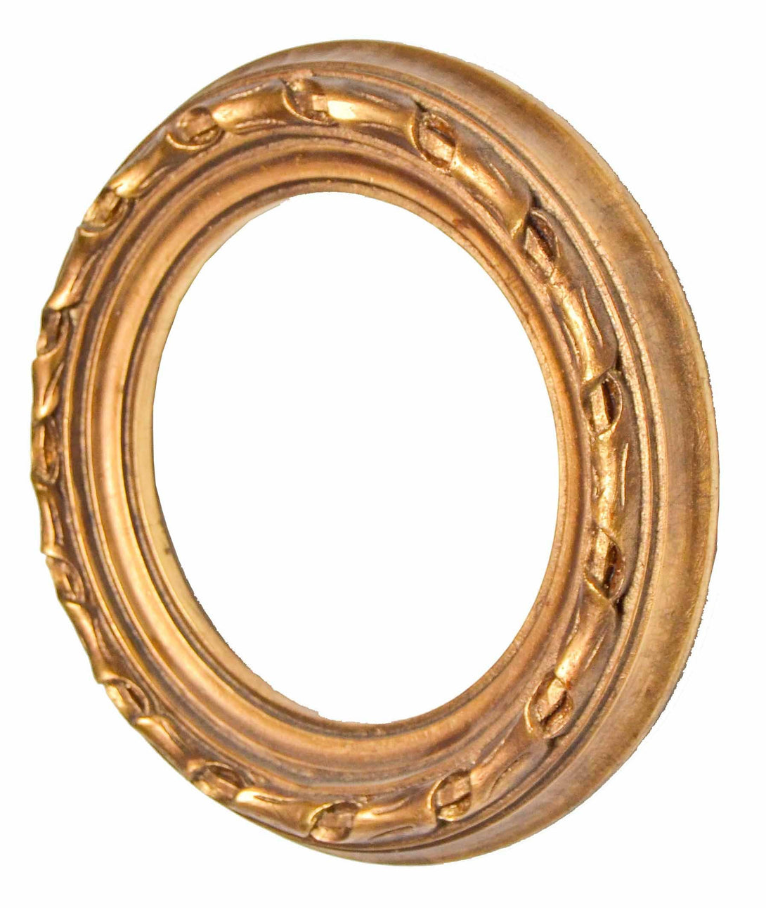 Handmade carved wooden frame, circular, Gold - KAMAL HANDMADE