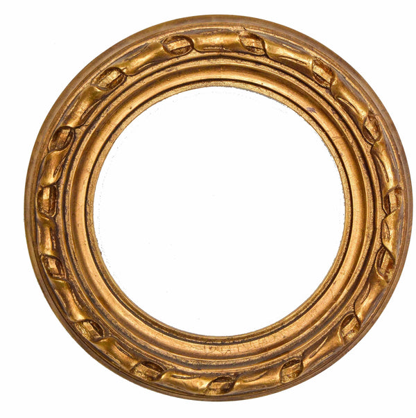 Handmade carved wooden frame, circular, Gold - KAMAL HANDMADE