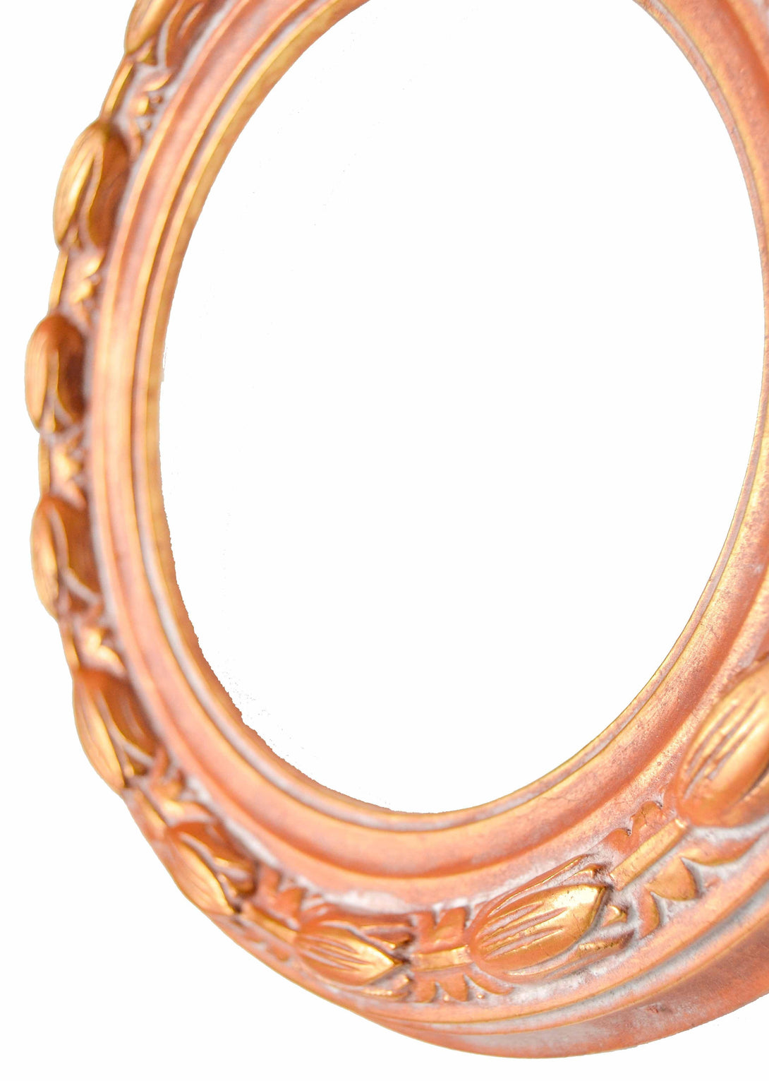 Handmade carved wooden frame, circular, Royal Orange - KAMAL HANDMADE