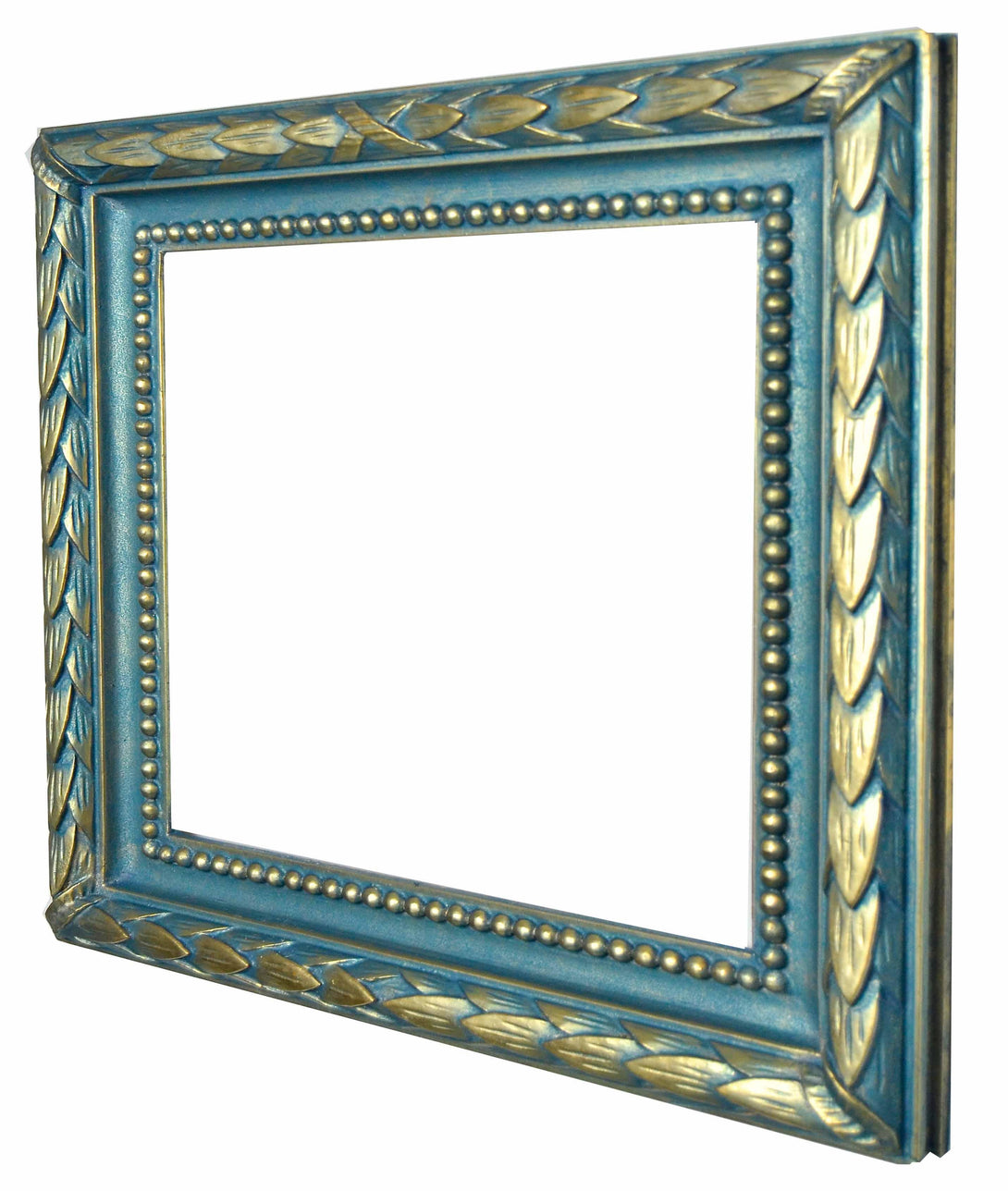 Handmade Golden and blue Square Frame, Wrapped Leaves - KAMAL HANDMADE