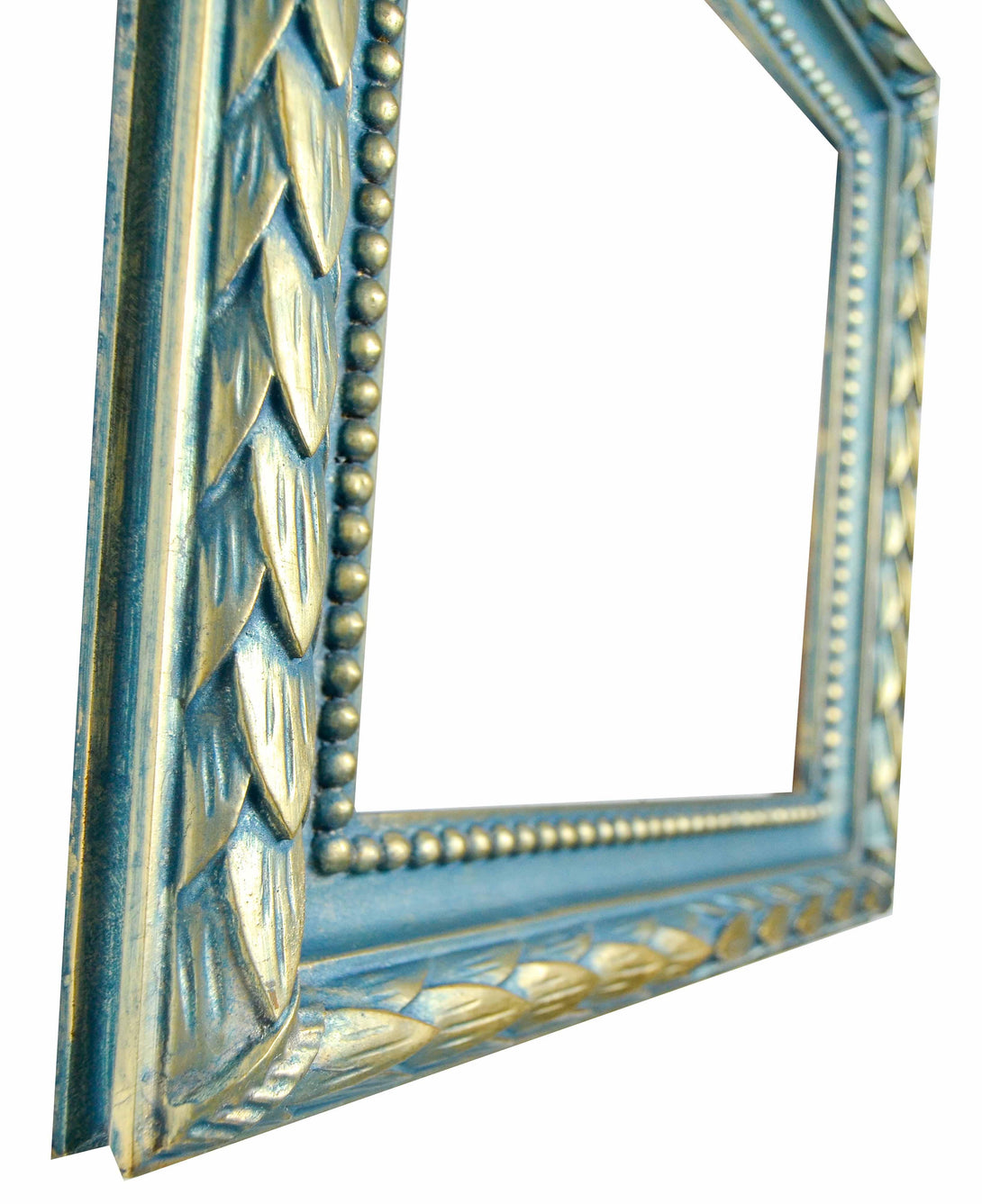 Handmade Golden and blue Square Frame, Wrapped Leaves - KAMAL HANDMADE