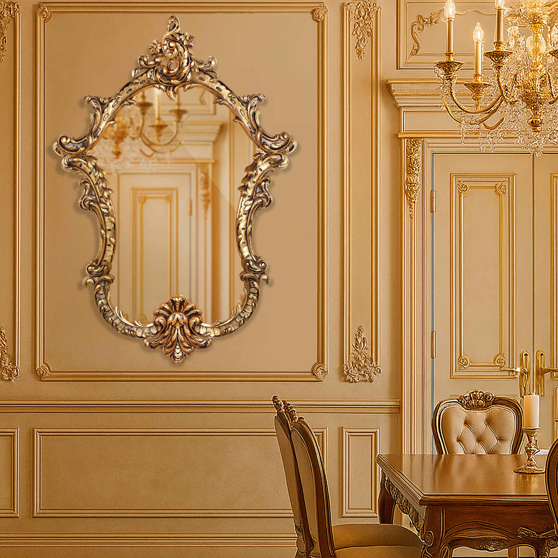 Baroque Gold Wall Mirror - Arch French  template 1