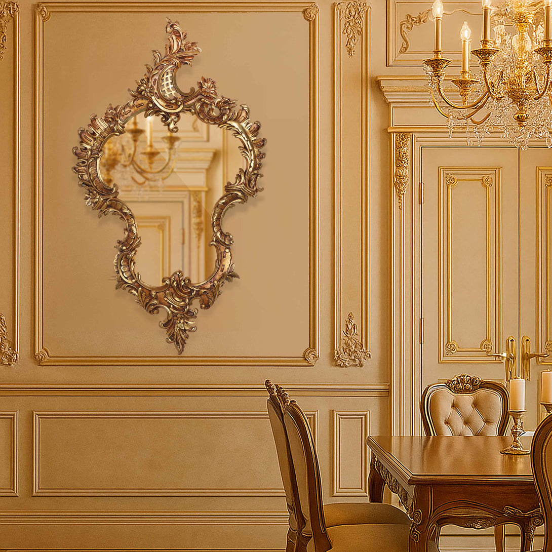 vintage mirror Rococo gold template 2