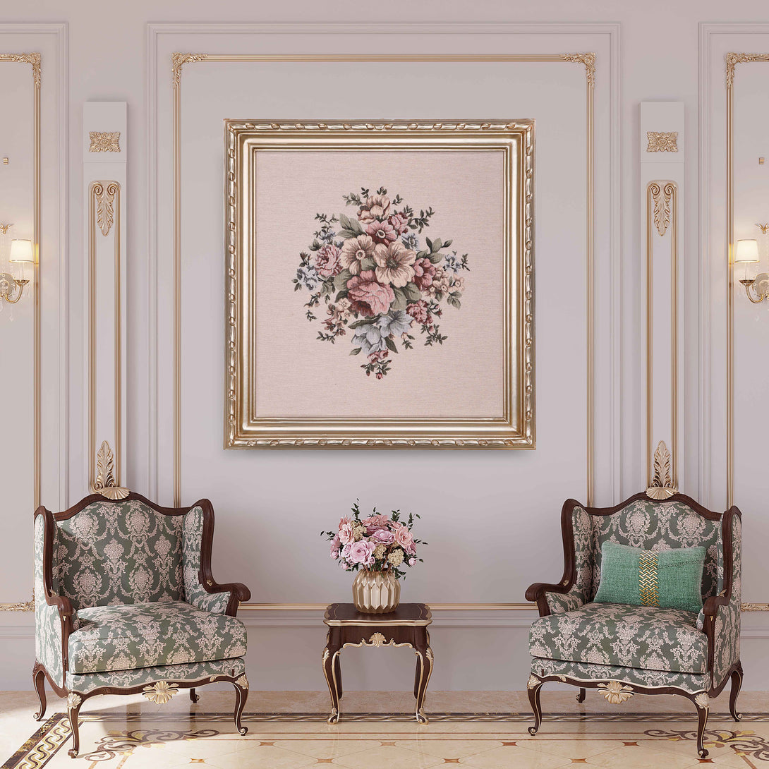 Floral Gobelin Tapestry Wall Art - Ornamental Roses - Code 003 template 1