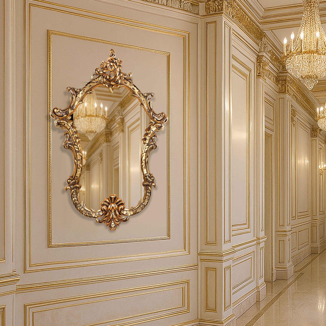 Baroque Gold Wall Mirror - Arch French  template 2