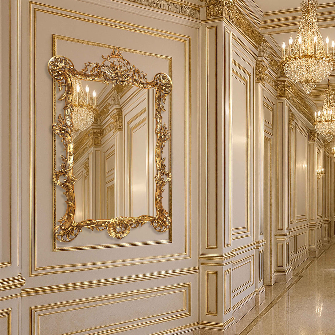 Rococo Rectangular Gold Mirror - Classic French style template 2