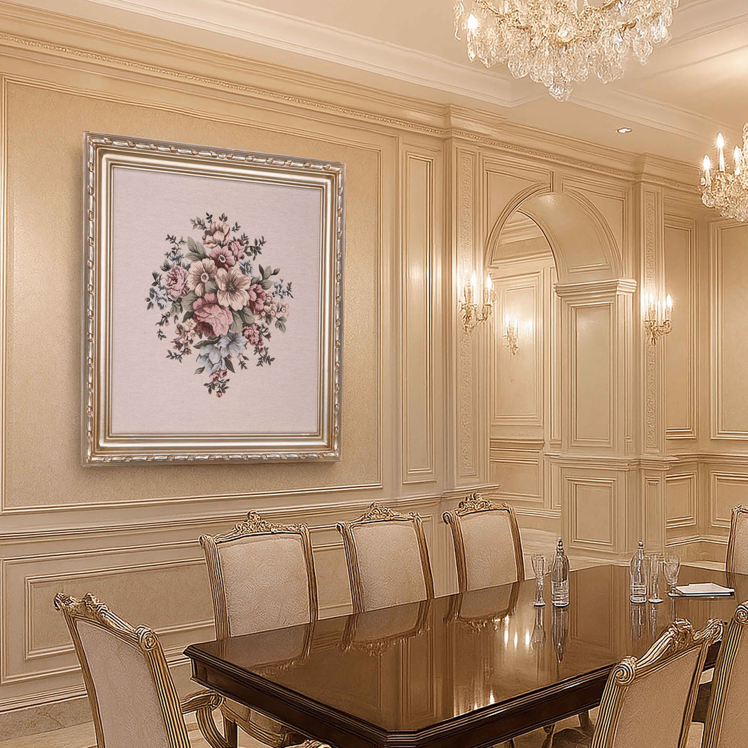 Floral Gobelin Tapestry Wall Art - Ornamental Roses - Code 003 template 2