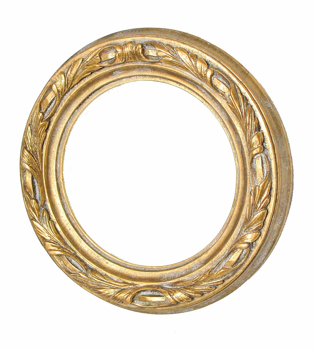 Handcrafted Antique Gilded Circular Frame, Wrapped Leaves - KAMAL HANDMADE