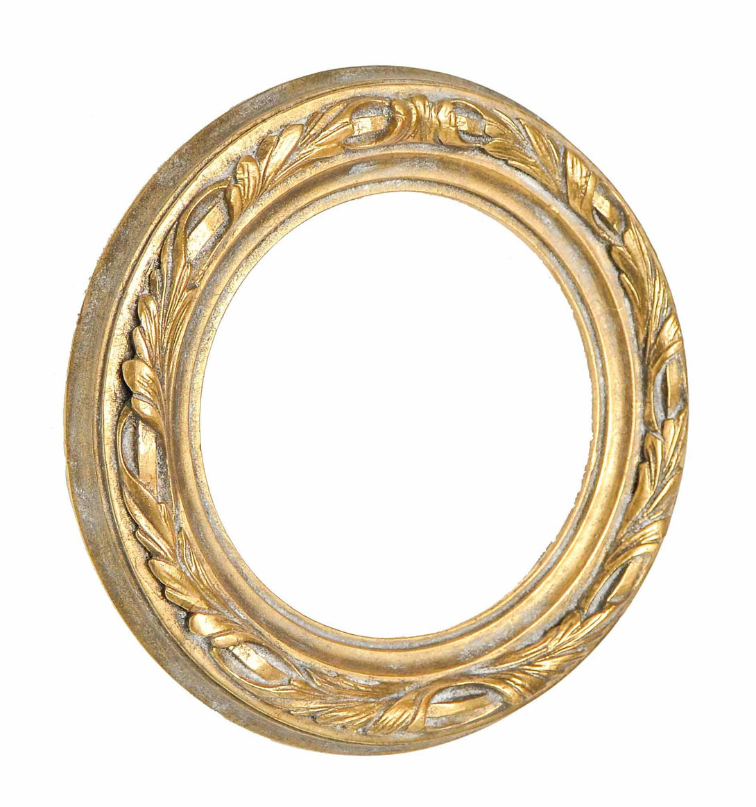 Handcrafted Antique Gilded Circular Frame, Wrapped Leaves - KAMAL HANDMADE