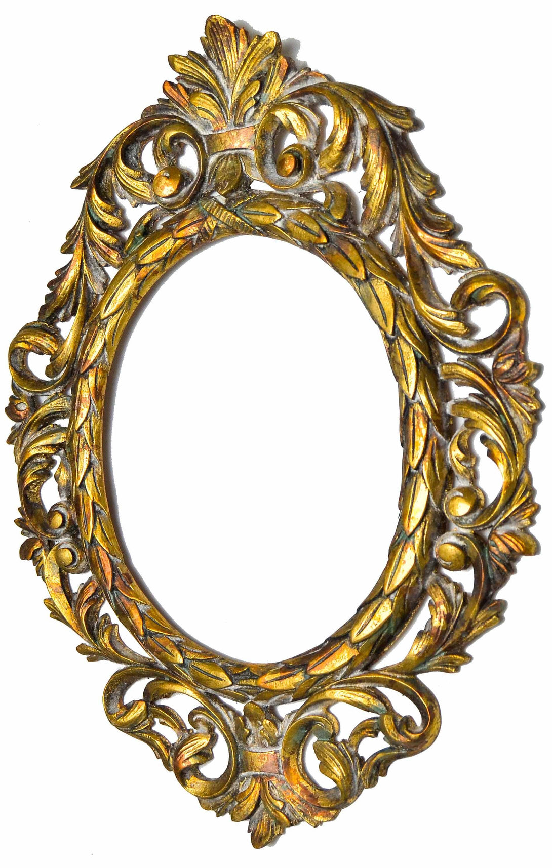 Handmade Carved Oval Frame with French Style Ornaments - KAMAL HANDMADE