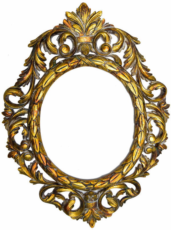 vintage picture frame photo vintage, Gold and Bronze, Oval