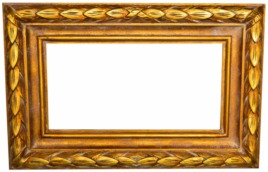 Handmade Gold and Bronze Rectangular Frame, Wrapped Leaves - KAMAL HANDMADE