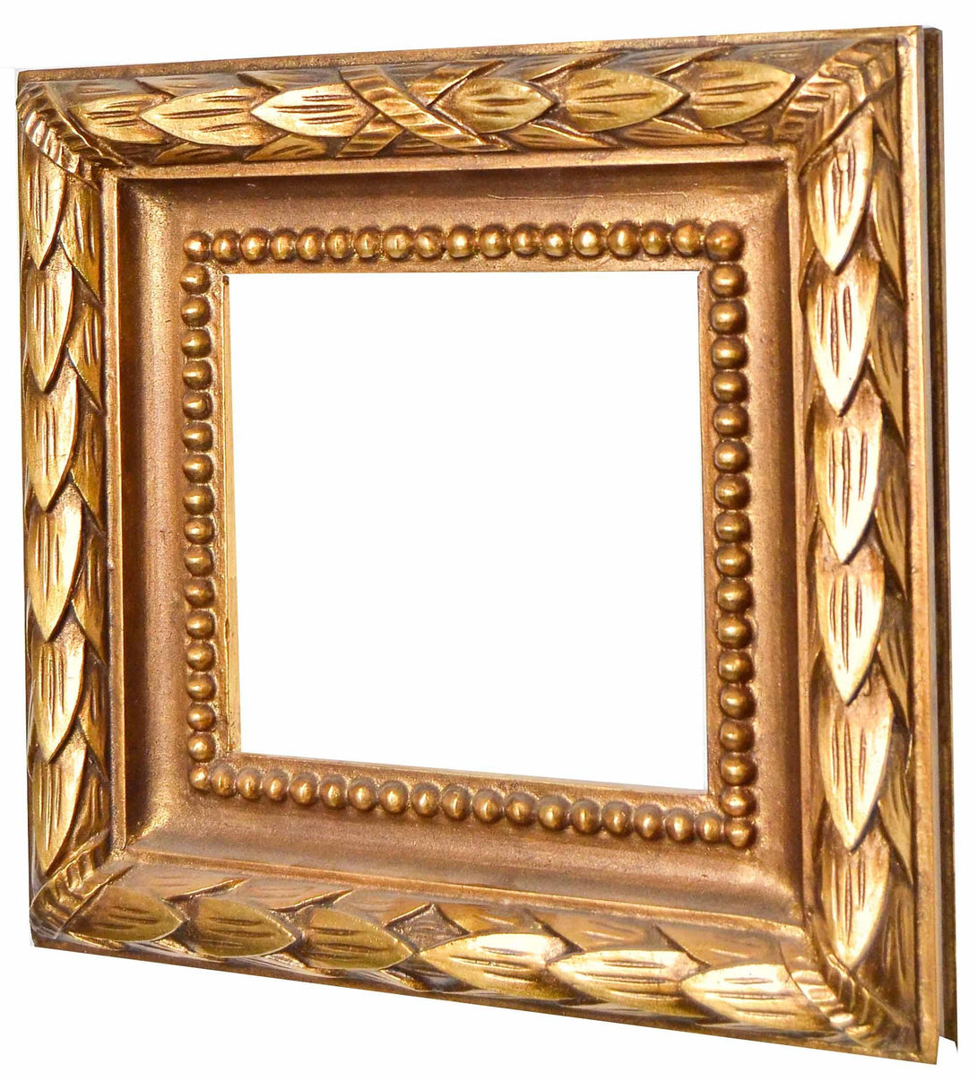 Handmade Golden Square Frame Wrapped Leaves - KAMAL HANDMADE