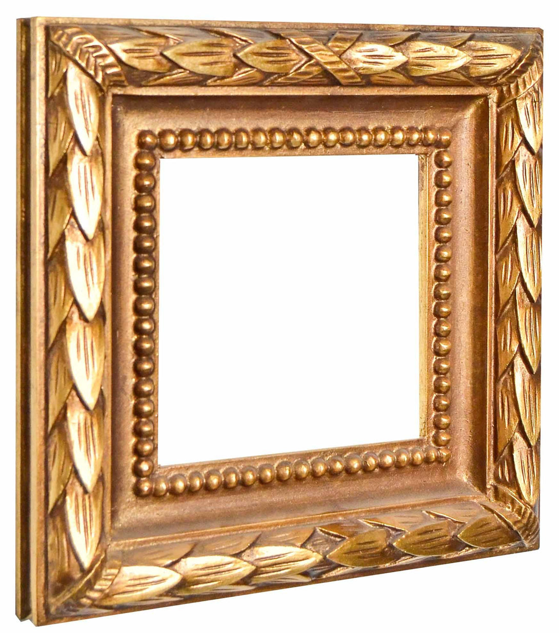 Handmade Golden Square Frame Wrapped Leaves - KAMAL HANDMADE