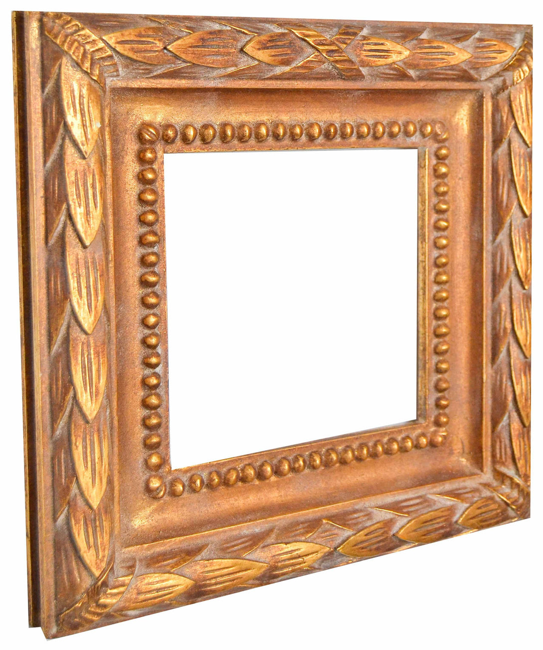 Handmade Gold and Bronze leaves Square Frame - KAMAL HANDMADE