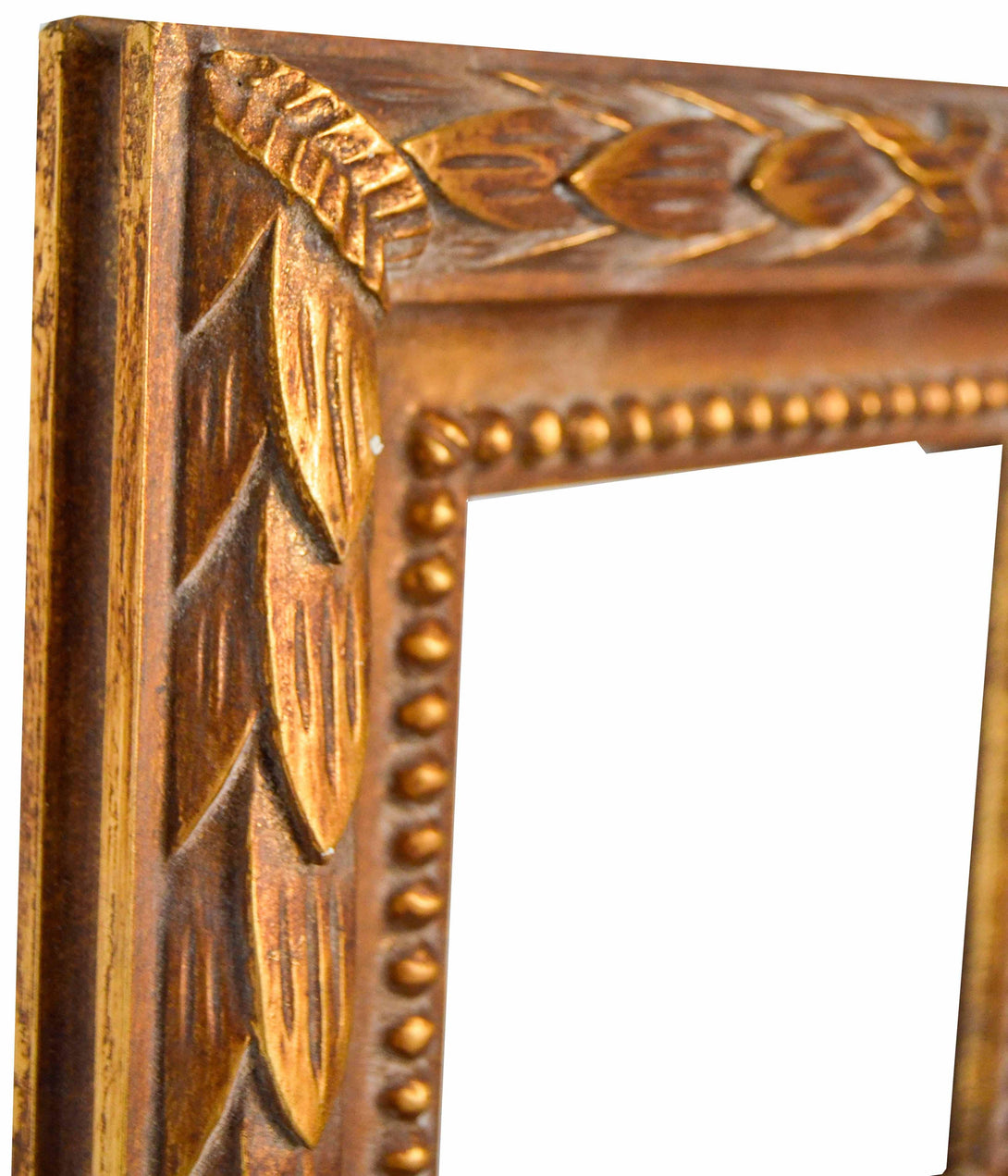 Handmade Gold and Bronze leaves Square Frame - KAMAL HANDMADE