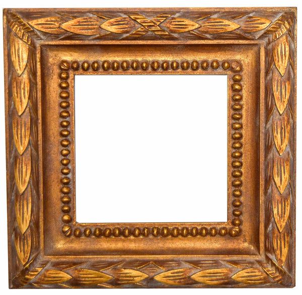 Handmade Gold and Bronze leaves Square Frame - KAMAL HANDMADE