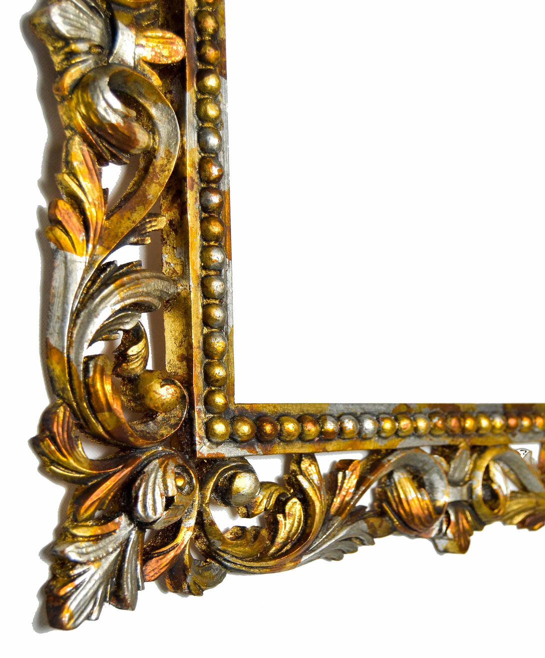 Handmade Baroque Elegance, Ornate Gold and Silver Decorative Frame - KAMAL HANDMADE