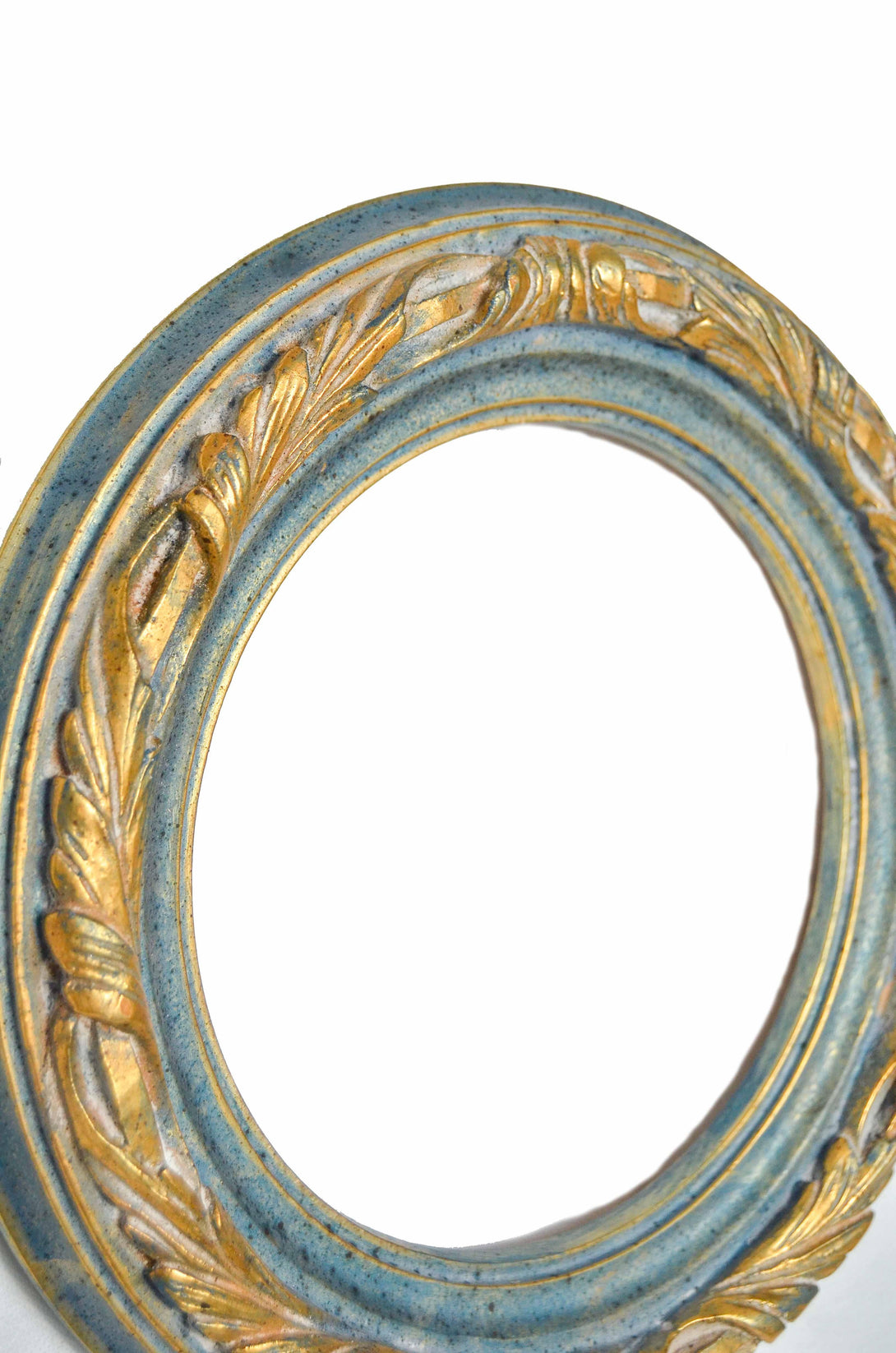 Handcrafted Blue and Gold Vintage Circular Frame - KAMAL HANDMADE