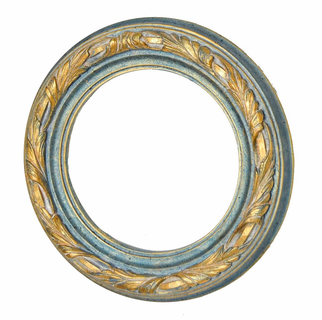 Handcrafted Blue and Gold Vintage Circular Frame - KAMAL HANDMADE