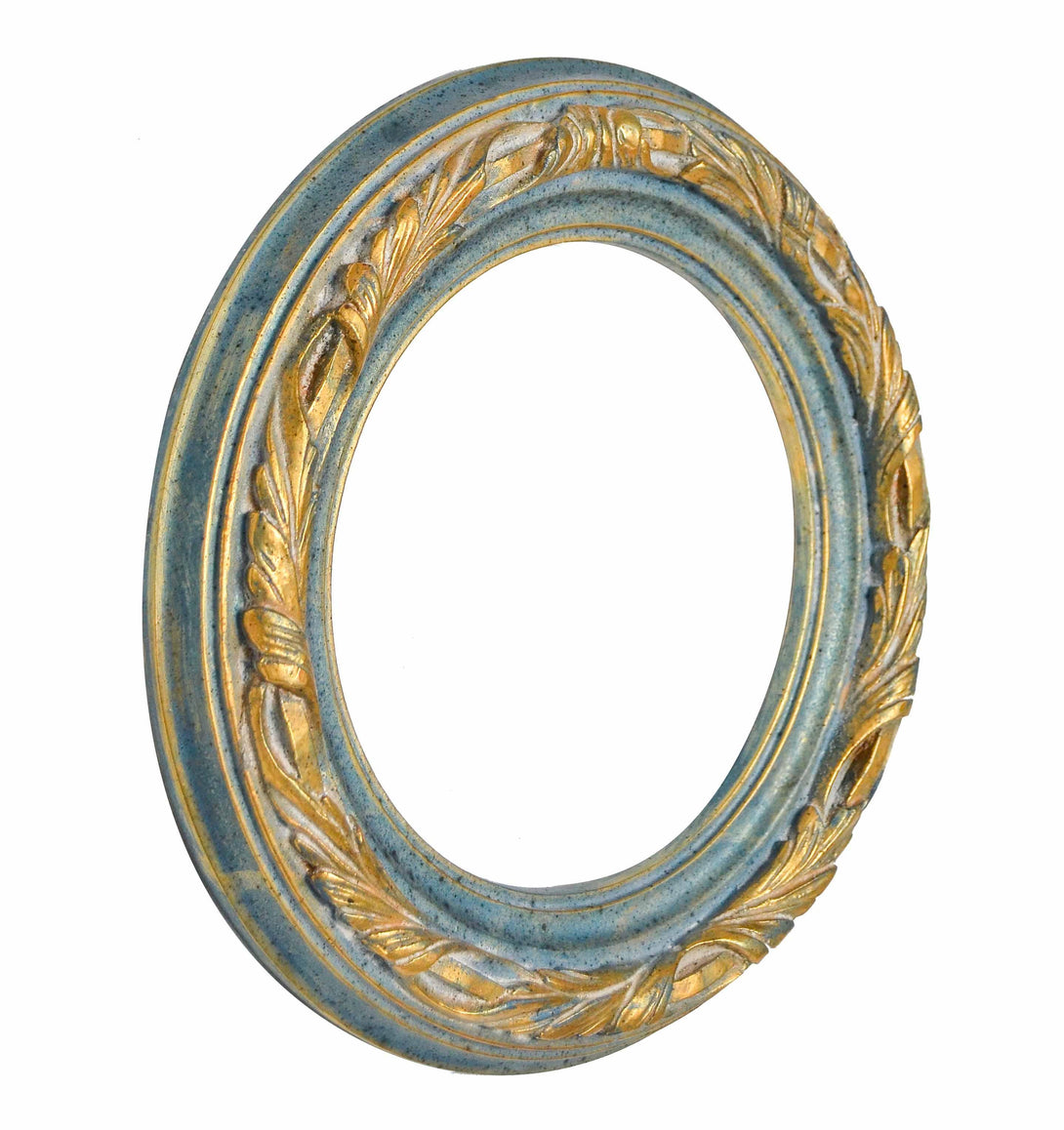 Handcrafted Blue and Gold Vintage Circular Frame - KAMAL HANDMADE