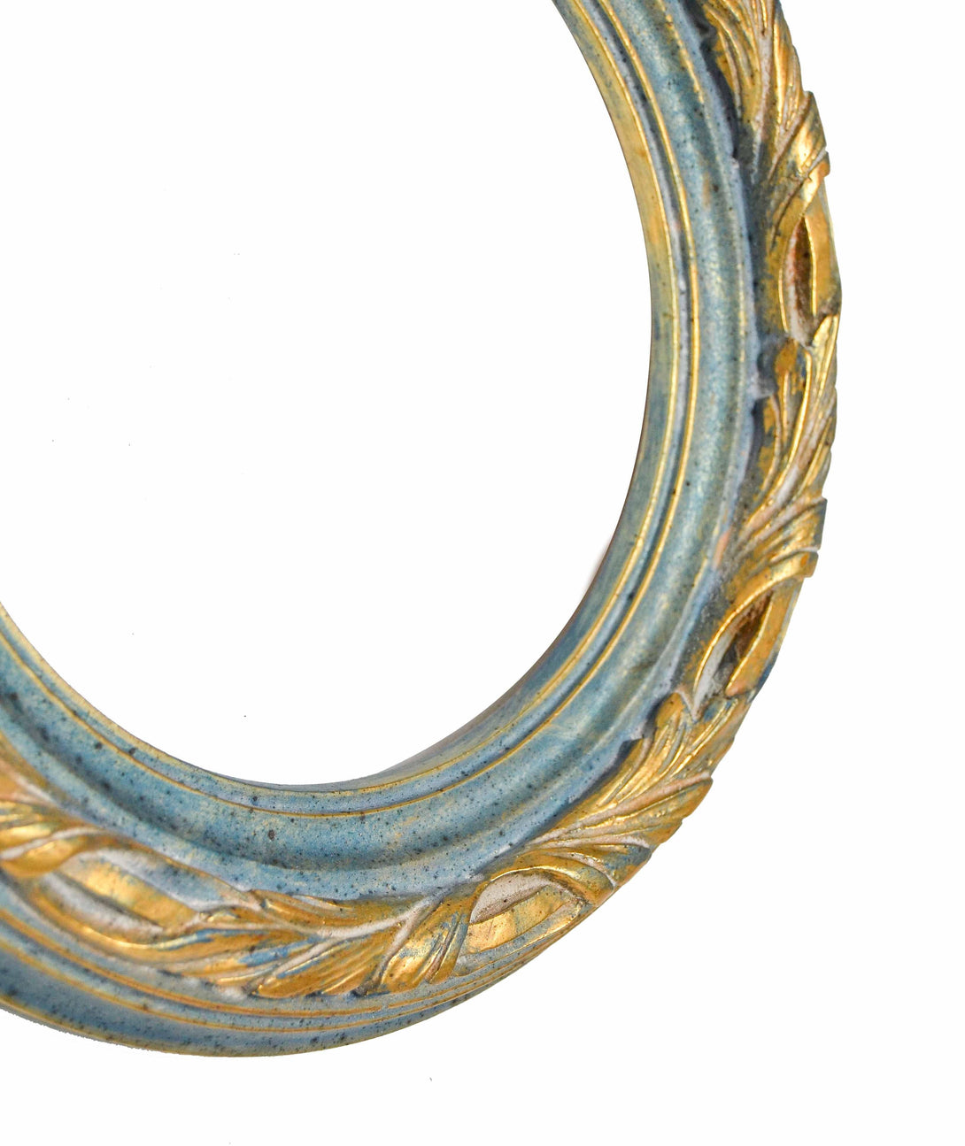 Handcrafted Blue and Gold Vintage Circular Frame - KAMAL HANDMADE