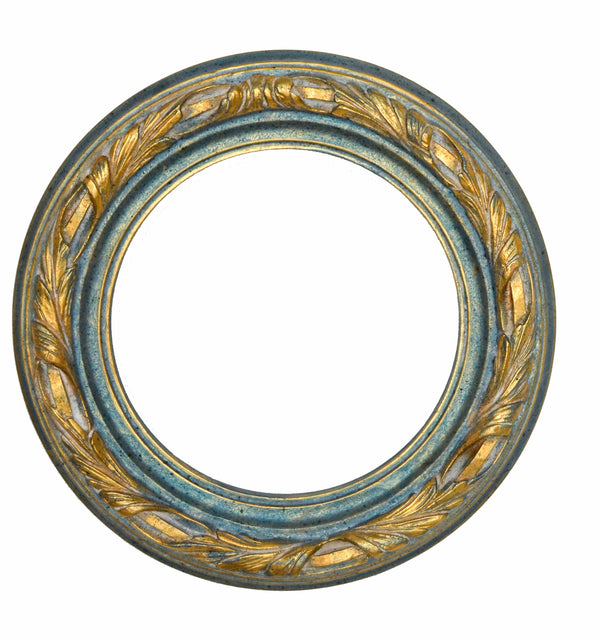 Handcrafted Blue and Gold Vintage Circular Frame - KAMAL HANDMADE